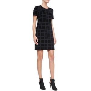 Theory Darmelle Black Devore Sweater Dress Medium